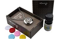 mEssentials Cross Essential Oil Diffuser Necklace Stainless Steel Locket Pendant with 24" Chain, oil, and pads in Gift Box