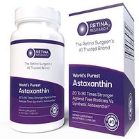 Astaxanthin 10mg - World’s First Certified Organic Astaxanthin Supplement - Natural Astaxanthin Extracted from Haematococcus Pluvialis Algae - Made in USA - by Retina Research