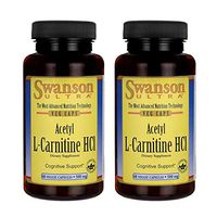 Swanson Amino Acid Acetyl L-Carnitine Hcl 500 Milligrams 60 Veg Capsules (2 Pack)