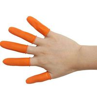 Artibetter 100pcs Latex Finger cots Rubber fingertips Protective Glove Finger cots Protectors Size S