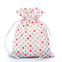 12ea - 4 X 5 White Multi-Color Polka Dot Bags