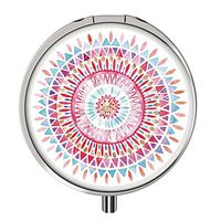 Pill Case Pocket, Round Stainless Medicine Tablet Pill case for Man Small，Compact 3 Compartment Pill Box for Travelling -Datura