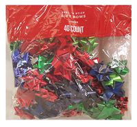 80 Count Peel N Stick Bows Red/Green/Blue 3 Sizes