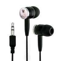 Graphics and More Pug Puppy Dog with Angel Wings Pink Novelty in-Ear Earbud Headphones - Black