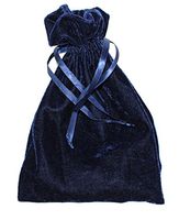Velvet Jewelry Bag, Soft Drawstring Pouch, Tarot, Dice, Rune or Card Gift Bag, Small 4" x 6" (Navy Blue, 1 Pack)