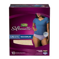 Depend Silhouette for Women Incontinence Briefs, Maximum Absorbency, Large/X-Large, 10 Count