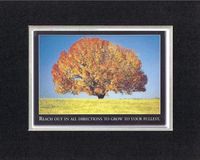 Touching and Heartfelt Poem for Motivations - [Reach out in all directions to grow to your fullest.] Motivational Saying on BlackOnWhite 8 x 10 inches Double Beveled Matting