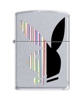 Zippo Playboy Lines Pocket Lighter, Satin Chrome