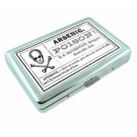 Perfection In Style Metal Silver Cigarette Case Vintage Halloween Design 022