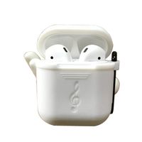 Natolor Silicone Bluetooth Airpods Protective Case Bag With Metal Carrying Hook For iPhone X Wireless Earbuds Protectiion Cover (White)