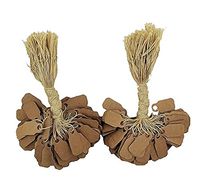 200 Pcs of Kraft Paper String Tags, Price Tags, Elegant Jewelry String Tags perfect for Gifts or Business (7/8" x 3/8" (10mm x 22mm), Kraft)