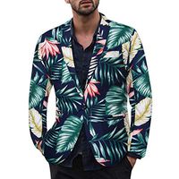 BBT-Shop Men's Suit Blazer Jacket Charm Coats Vintage Turn-Down Collar Print Floral Sweater Blouse Long Sleeve Outwear Overcoat Top Business Praty Suit Pant Set Fashion Autumn Winter Tailcoat