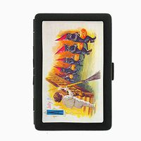 Perfection In Style Black Color Metal Cigarette Case Vintage Halloween Design 013