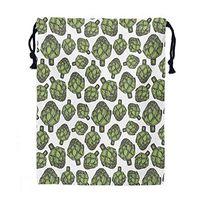 Elastic Drawstring Bag Artichoke,Detailed Drawing of Super Foods Fresh Vitamin Sources Natural Nutrition Source,Forest Green,Practical Unise Small Bag