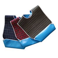 3PCS Adult Bibs for Eating with Optional Crumb Catcher Waterproof Dining Bibs Clothing Protectors for Eldly