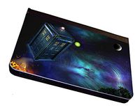 Flying Tardis Doctor Who iPad Mini Leather Case, Cover, Black. For Apple iPad Mini Tablet. With Multi-Angle Stand Feature. Compatible with iPad mini 3, iPad Mini 2, iPad Mini.