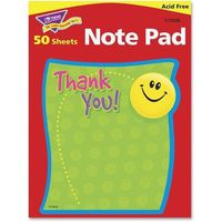 T-72030 Trend Thank You Shaped Note Pad - 50 Sheets 5" x 5" - 1Each - Multicolor Paper