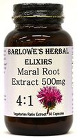 Maral (Rhaponticum Carthamoides) Extract 4:1-60 500mg VegiCaps - Stearate Free, Bottled in Glass! Free Shipping on Orders Over $49!