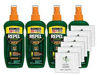 Repel Sportsmen Max Pump Spray Insect Repellent 7.5 ounce (4 Pack) w/6 Healthandoutdoors Hand Wipes for Free!