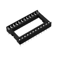 uxcell 6pcs 2.54mm Pitch 15.24mm Row Pitch 2 Row 24 Flat Pins Soldering DIP IC Chip Socket Adaptor