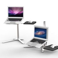 SKYZONAL Aluminum Notebook Laptop Cooling Stand with Mouse Tray Platform Fully Adjustable Extension Ergonomic Computer Monitor and Laptop Riser Laptop Stand for 11-17inch MacBook & PC Laptop