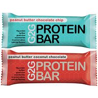G2G Protein Bars - 2 Boxes Meal Replacement Bar to Support Clean Eating, Gluten Free - One Box Each of Peanut Butter Chocolate Chip and Peanut Butter Coconut Chocolate, 16 Bars