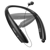 Bluetooth Headphones Speaker 2 in 1 Wireless Headset Wearable Speaker True 3D Stereo Sound Sweatproof Headphones with Retractable Earbuds Built-in Microphone