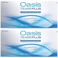 Oasis TEARS PLUS Lubricant Eye Drops Relief For Dry Eyes, 30 Count Box Sterile Disposable Containers (Pack of 2)