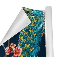 Gift Wrapping Paper Roll Peacock Floral Tree for Birthday,Holiday,Wedding,Baby Shower Gift Wrap - 3Rolls - 58inch x 23inch Per Roll