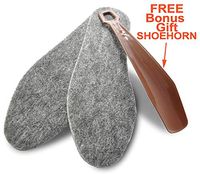 Replacement Felt Insoles, Size 8M and 10W, Women, Men, 1 Pair, 4mm Thick Boot Inserts, Free Bonus Gift Brown Shoehorn, 804229
