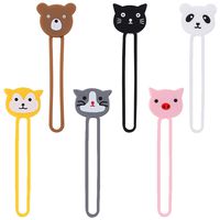 6pcs Cartoon Earphone Cable Winders, maxin Cable Tie Cord Organizer, Cute Cartoon Animal Cable Manager Cord Keeper.