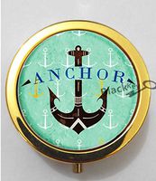 BlackKey Beautiful Anchor 3-Compartment Decorative Pocket Gift Box Case Organizer for Pill, Color 2 -1646