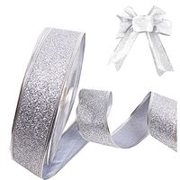 Da.Wa Siliver Party Ribbon Wired Edge for Bows/Gift Wrapping,2"x78"