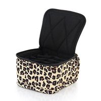 16-Bottle Essential Oil Designer Carrying Case Holds 5ml Bottles - Leopard w/Black Interior - 3" high