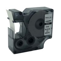 QPMY 1 Pack Compatible for DYMO Rhino IND Black on White Vinyl Label Tape 18445 19mm 3/4"