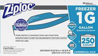 Ziploc Professional Freezer Bags, For Food Organization and Storage, Double Zipper, Gallon, 250 Count