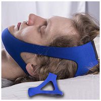 JUNwd 2Pcs Anti-Snoring Headband for Snoring Solution with Chin with Anti-Snoring Support Device Relief Sleep Aid Mask Healthy Sleep Tool Unisex (Blue)