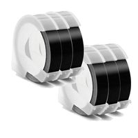 6-Roll Black Embossing Tape, Replacement DYMO 3D Plastic Vinyl Embossing Label Cartridges for Organizer Xpress 12965,Xpress Pro 12966,Office Mate II 154000,1/4 inch x 9.8 feet