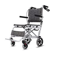 Weccan Wheelchair Lightweight Folding Portable Transport Chair with Bags Solid Tires Seatbelt Hand Brakes Comfortable Armrest Seat Heavy Duty 220lbs Swing Away Foot Rrests for Men and Women Gray