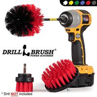 Outdoor - Cleaning Supplies - Drill Brush - Stiff Bristle Power Scrubber Kit with Extension for - Garden - Fire Pit - Patio - Deck - Floor Cleaner - Concrete - Stone - Brick - Spin Brush - Bird Bath