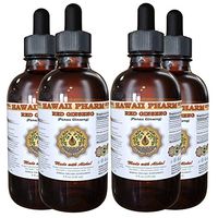Red Ginseng Liquid Extract, Organic Red Ginseng (Panax Ginseng) Tincture, Herbal Supplement, Hawaii Pharm, Made in USA, 4x4 fl.oz