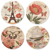 Parisian Postcard Every Day Envelope Seals - Set of 144 1-1/2" diameter Self-Adhesive, Flat-Sheet Every Day sticker Seals