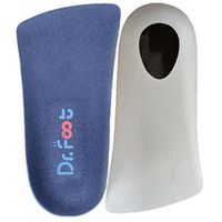Dr. Foot's 3/4 Length Orthotics Insoles with Self Adhesive for Correct Flat Feet, Fallen Arches, Over-Pronation, Plantar Fasciitis, Heel Spurs, Bunions (XS - W5-6.5 | M3.5-5)