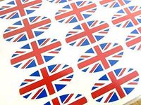 Minilabel Pack Of 30 , 51X25mm Oval , Union Jack British Self-Stick Gb Flag Labels Great Britain Stickers