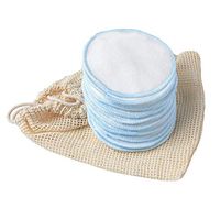 10 Pack Reusable Bamboo Makeup Remover Pads Eye Makeup Remove Face Wipe With Laundry Bag -2 Layers 3.15inch Organic Cotton Rounds Pads, Washable Facial Cleansing Cloths (Chemical Free Bamboo Velour)