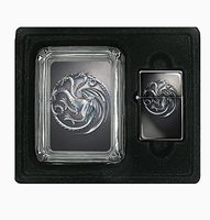 Game of Thrones 1 Square Glass AshTray and Oil Lighter Set