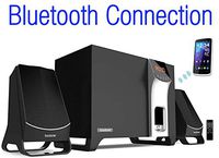 Boytone BT-3107F, Wireless Bluetooth 2.1 Multimedia Powerful Bass System with FM Radio, Remote Control Aux Port, USB/SD/MMC Audio for Phones , Tablets , Desktop Computers , Laptops