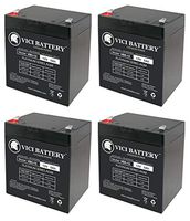 VICI Battery VB5-12 - 12V 5AH Replaces Zeus PC5-12XBALT1-12 Volt 5 Ah Security Alarm Battery - 4 Pack Brand Product