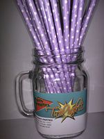 Lavender Mini Dot, Vintage Paper Drinking Straws -100 COUNT - Twilight Parties