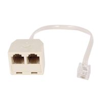 2 pcs RJ11 Male to Female Two Way Telephone Splitter Converter Cable